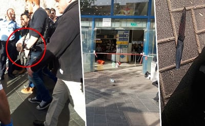 זירת הפיגוע והמחבל מובל למעצר