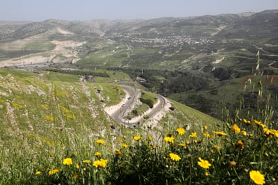 נהר הירמוך והצד הירדני בתצפית מהגולן