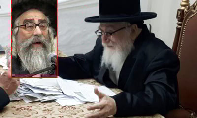 האדמו"ר מסקווירא והרבי מויז'ניץ ממונסי. ארכיון