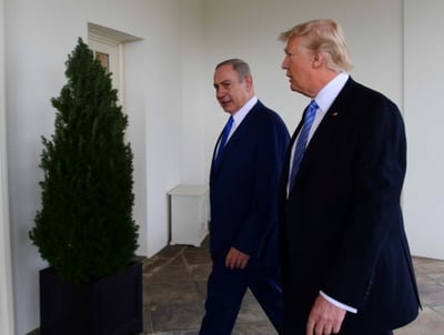 טראמפ ונתניהו בביקור בבית הלבן