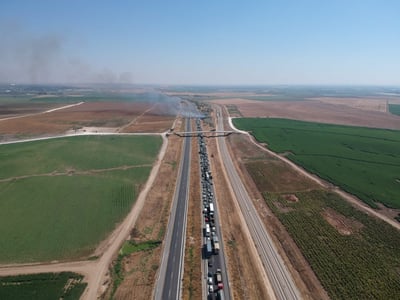 מדהים: כך נראה פקק בכביש 6 - מהאוויר