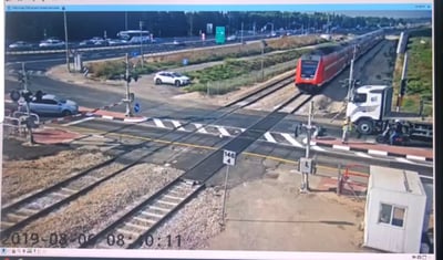 מפגש אשדוד: משאית נתקעה, רכבת בלמה