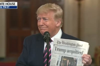 טראמפ חוגג: "התנהל נגדי ציד מכשפות"