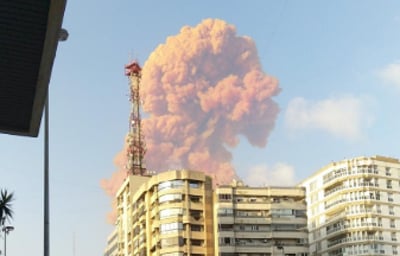 מאות נפגעים: צפו בפיצוץ העז בנמל ביירות