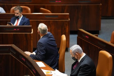 נתניהו וגנץ בכנסת, בשבוע שעבר