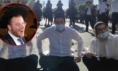 המפגינים, הפרשים והרב שנעצר בכוח