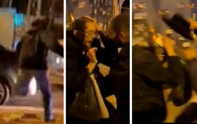 הבלש רדף אחרי המפגין וסידר לו את הכיפה