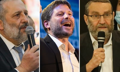 גפני, סמוטריץ' ודרעי, בחגיגות הניצחון, אמש