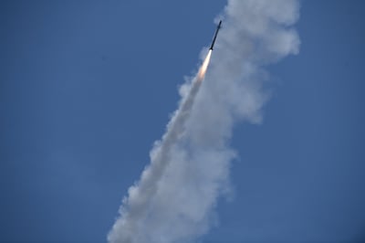 טיל "כיפת ברזל" המשוגר אל אחת מרקטות חמאס, היום