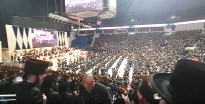 תיעוד: אלפי החסידים כבשו את אצטדיון הארנה