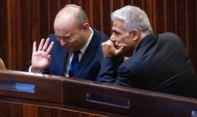 בנט ולפיד בשבוע שעבר בכנסת