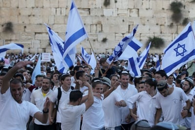 מצעד הדגלים, בכותל המערבי