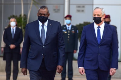 שר הביטחון גנץ ומזכיר ההגנה אוסטין. ישראל וארה"ב מתקרבות בתפיסת המחשבה האיראנית