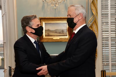 שר הביטחון בני גנץ נפגש עם אנתוני בלינקן