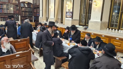 ביום ההילולא: החסידים התוועדו בבית הכנסת המיתולוגי