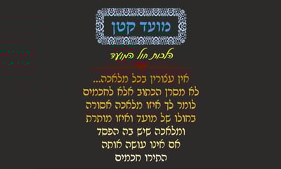 מועד קטן ב' • סיכום והמחשה של הדף היומי