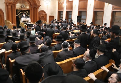 מאות בעצרת הספד לזכרו של רב קהילת חסידי גור בחיפה