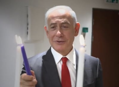 נתניהו מדליק נר ראשון