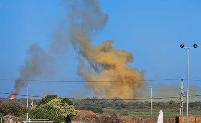 עשן צהוב ושריפה באזור תע"ש הישן - חודש אחרי הפיצוץ