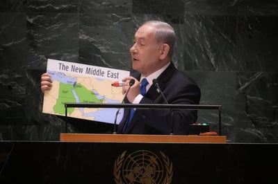 נתניהו בנאומו באו"ם, בשבוע שעבר