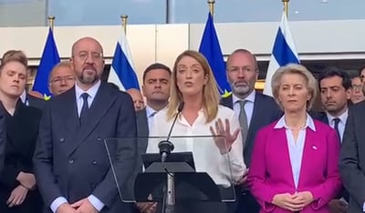 נשיאת הפרלמנט של האיחוד האירופי בנאום תמיכה מרגש | צפו בדברים 