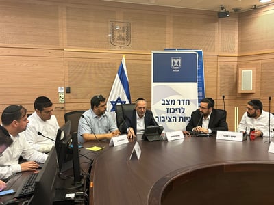 יזם ההייטק שלומי קקון ומשה פרידמן- מנכ"ל קמא-טק בחמ"ל הכנסת