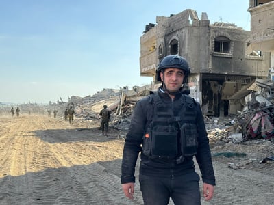 פרשן 'כיכר השבת' ישי כהן בשטח האש ברצועת עזה, אתמול