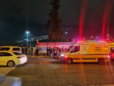 זירת התאונה הקשה בכביש גולדה מאיר בירושלים