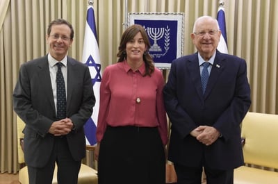 רביץ עם הנשיא היוצא והנשיא הנכנס