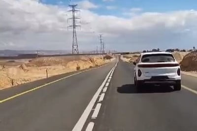 רכב חשמלי נפל ממשאית | הנהג: "הוא קפץ לבד" • צפו