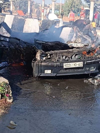 הרכב שהופצץ באזור קוניטרה בסוריה 