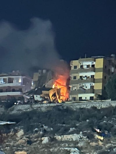 בנין שהותקף בלבנון