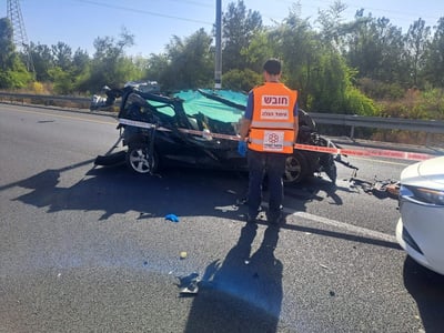 זירת התאונה הקשה בה נהרג הילד