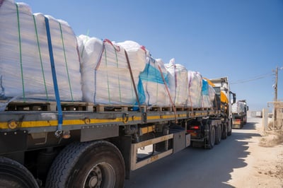 העברת הסיוע ההומניטרי לצפון הרצועה דרך מעבר 'זיקים'