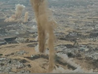 חאן יונס מופצצת: צפו בהשמדת מנהרת ענק באורך 3.5 קילומטר