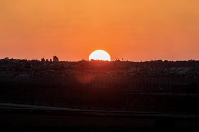 שקיעה מעל רצועת עזה