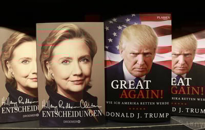 טראמפ וקלינטון בקמפיין לבחירות. אילוסטרציה