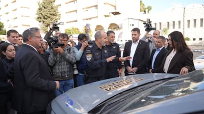 המפכ"ל עם שרת התחבורה והשר לביטחון לאומי