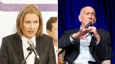 אולמרט מימין, ליבני משמאל