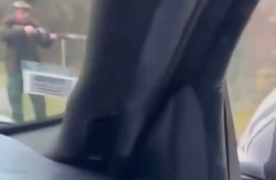 ציידים ירו מטווח אפס בחזיר בר פצוע - במרחק מטרים מרכבים נוסעים | תיעוד