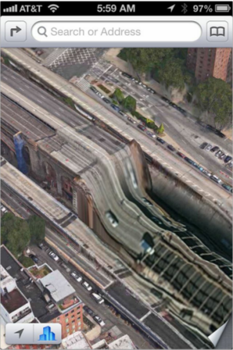 גשר ברוקלין נוזל, בעיות בשירות המפות של אפל