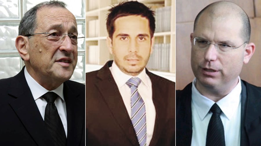 משמאל לימין: עורכי הדין אלי זוהר, משה מזור ורועי בלכר