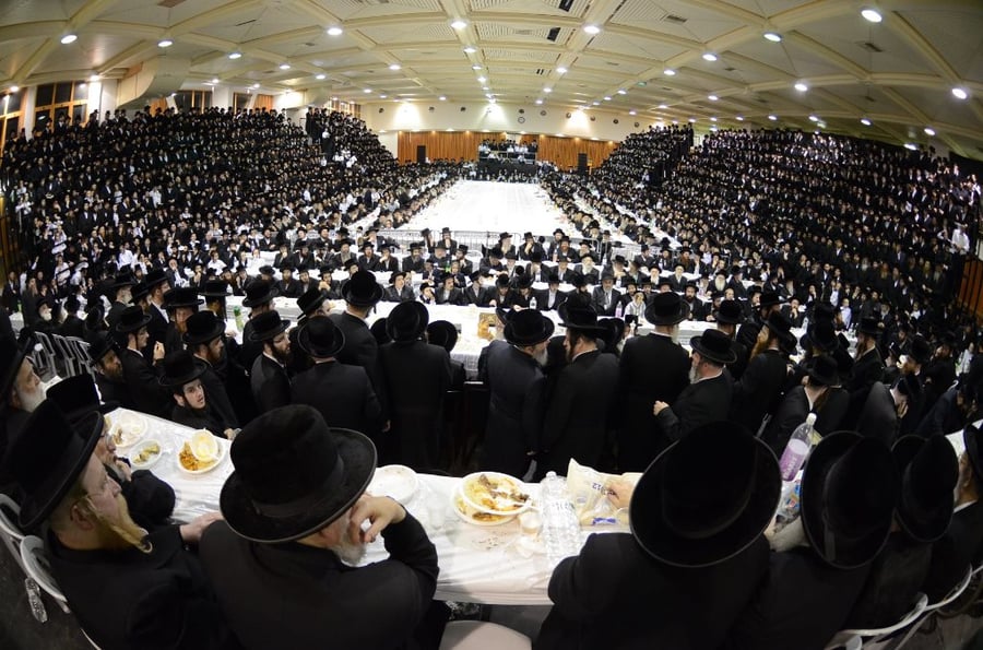 תיעוד ענק: שמחת האירוסין וסעודת הילולא בצאנז