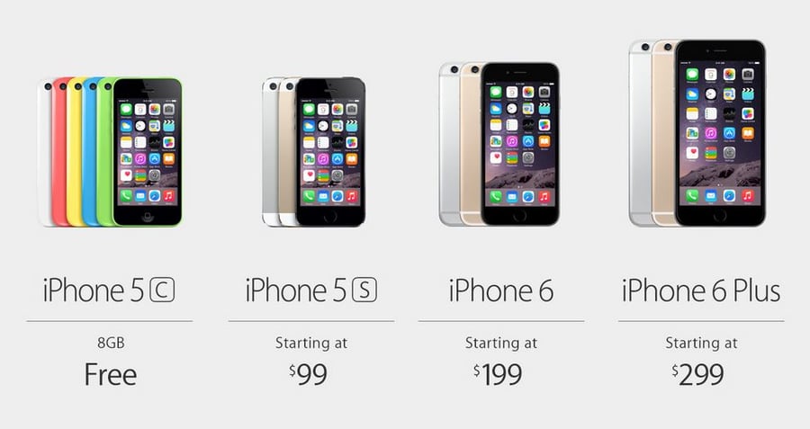 אייפון 6 ואייפון 6 פלוס לצד דגמים ישנים יותר