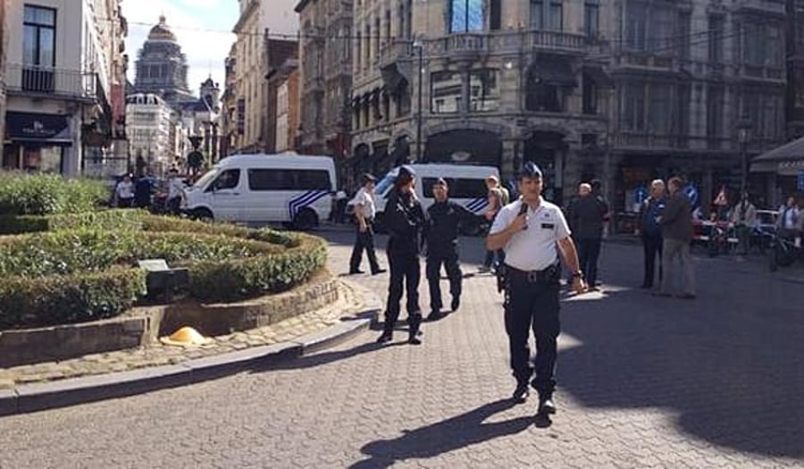 זירת הפיגוע בבריסל, זמן קצר לאחר הפיגוע
