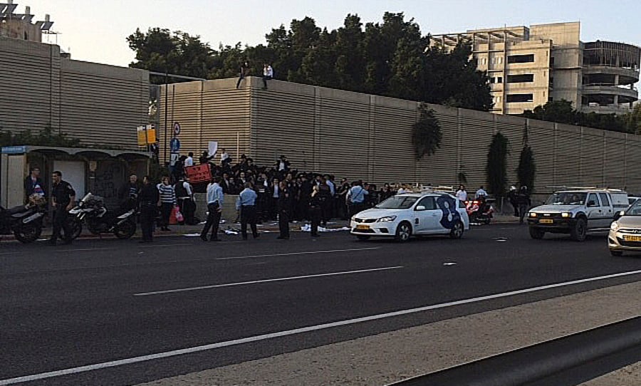 ההפגנה בכביש גהה ביציאה מבני ברק