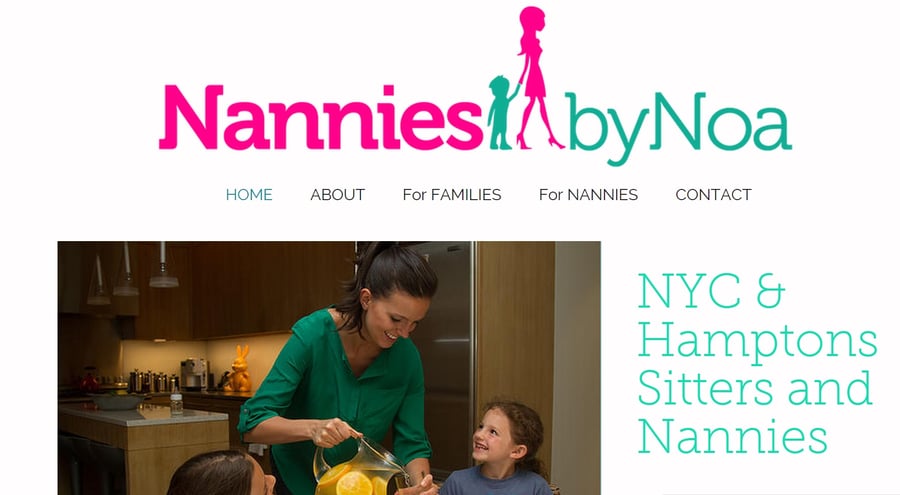 אתר הבית של הסוכנות 'Nannies by Noa'