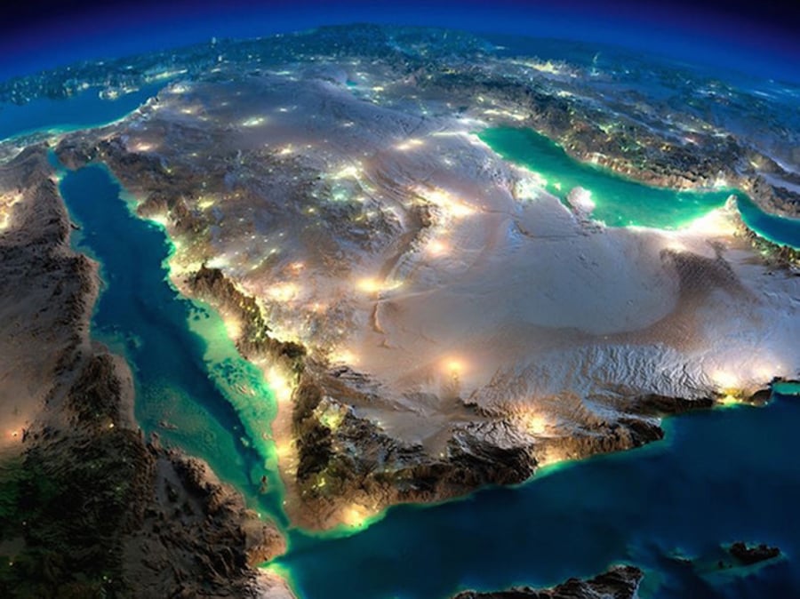 כך נראה המזרח התיכון מהחלל בלילה