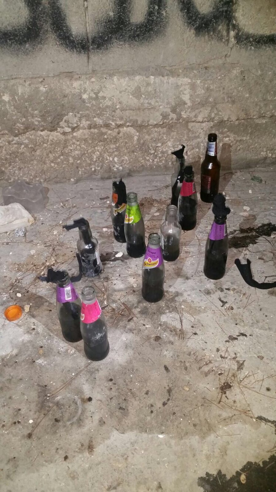 א-טור: נתפסו 15 בקבוקי תבערה מוכנים להשלכה