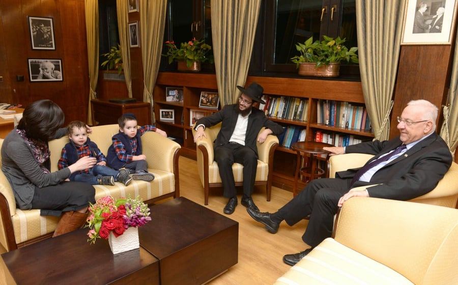 נשיא המדינה ראובן ריבלין נפגש עם בני משפחת קרישבסקי